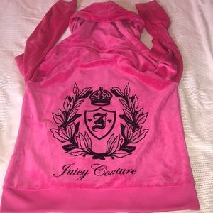 Juicy Couture hot pink velour zip hoodie